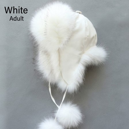 Bomberluer for foreldre og barn Fuskepelslue HVIT VOKSEN VOKSEN