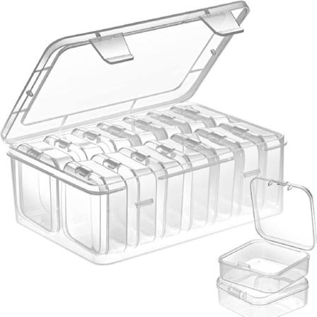 Liten organiserare, plastförvaringslåda Mini klar pärlförvaring