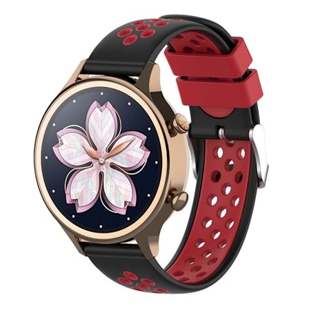Samsung Galaxy Watch 5 40/44/Pro 45mm urheiluranneke, musta/punainen