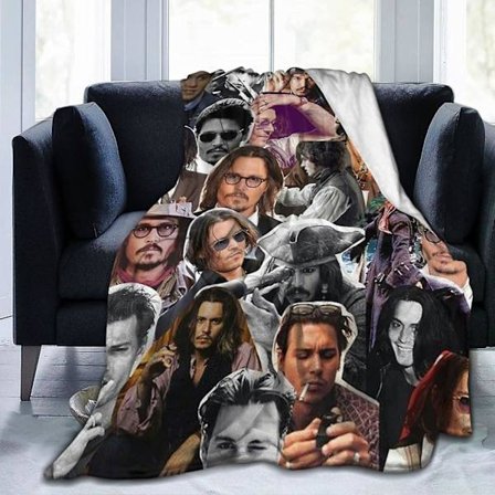 Johnny Depp Filt, Supermjuk & Bekväm Flanell Fleece Filt [D]