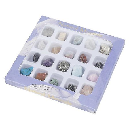 20 slags blandede naturlige mineraler rå rå krystal geografi tidlig uddannelse legetøj