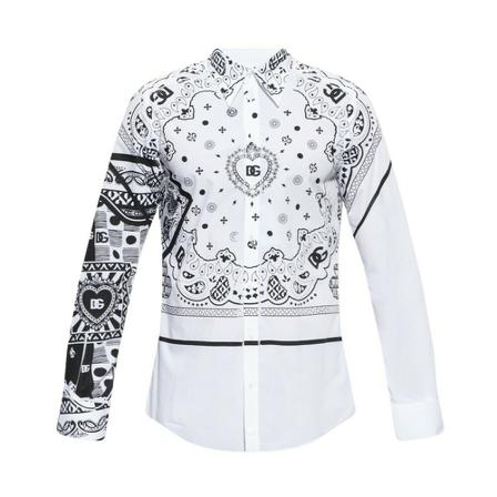 Dolce & Gabbana Printed T-shirt Hvid, Herre Skjorter