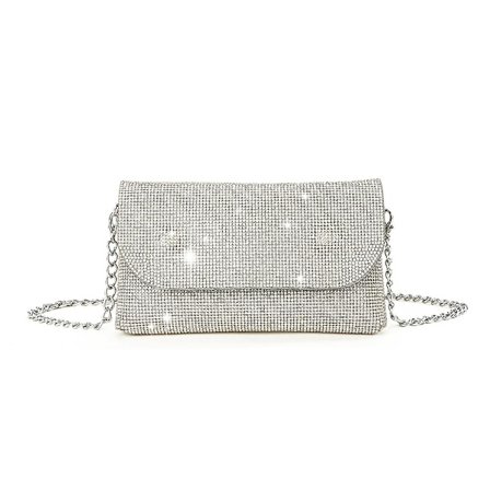 Glitter Aften Clutch Bag For Kvinner Kjede Skulder Bag Bryllup Fest Håndveske
