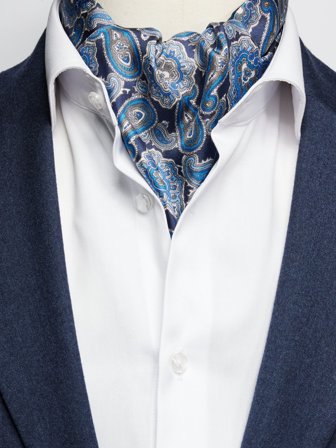 John Henric Men's Ascot Bleu Paisley Size Onesize