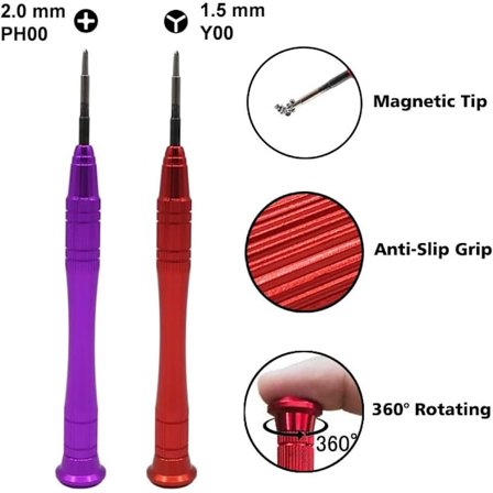 Nintendo-ruuvimeisseli, 2,0 mm Phillips 1,5 mm Y00 kolmipisteinen Tri Wing -ruuvimeisselisetti Nintendo-pelikonsolien korjaukseen