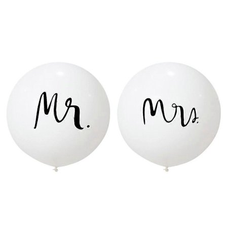 2 stk. 91 cm MR MRS Ballonger Vakre Latex Ballonger Dekorasjon for Bryllup Valentinsdag[D]