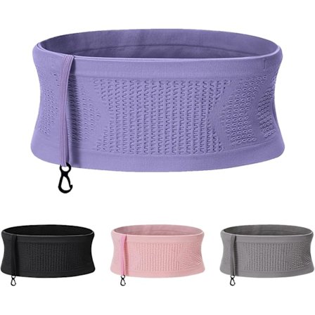 Hengittävä vyölaukku, piilotettu vyö, piilotettu malli, vyölaukku naisille, vatsalaukku, portti, puhelimenpidike, avaimet ja rahat, violetti L Purple