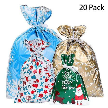 20/30 st Partyväska Folie Jul Knyt Presentpåsar Bröllop Godis Favoritpåse Julklapp