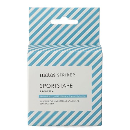 Matas Striber Sportstape Hvid 2,5 cm x 10 m (smal), Medicin & Pleje, Støttebind, Sportstape