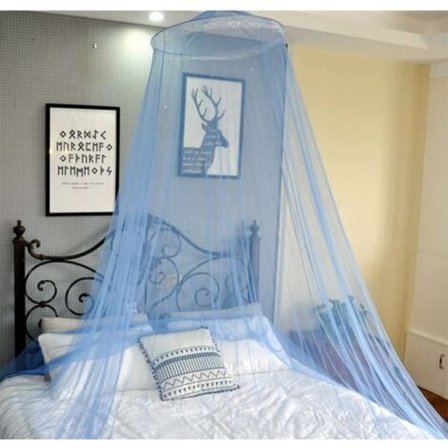 TS-Himmelseng Myggenet Blå Kuppelmyggenet, Baldakin Myggenet Anti-insekt Myggenet Passer Til Baby Seng Enkeltseng, Dobbeltseng