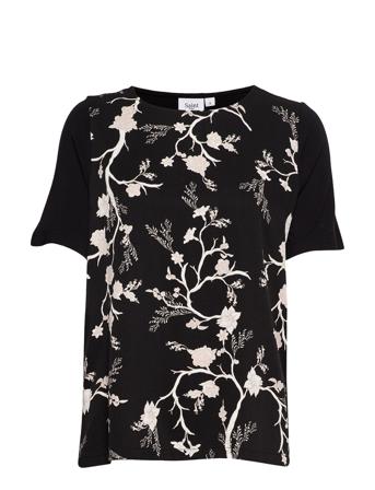 U1535, Jersey Top S/S Black Saint Tropez