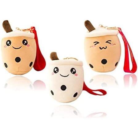 Kawaii Boba Te Plys Sød Kæledyrspude Emoji Ansigt