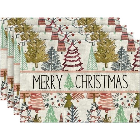 Pines Trees God Jul Bordstabletter Set om 4, 30x46 cm