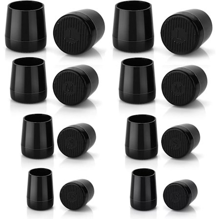 Høyhælbeskyttere 8 par sorte sklisikre hælplugger beskyttende erstatningssko reparasjonshetter tupphetteputer kopper 4 størrelser