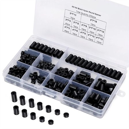 230 st Skruvar Distansbrickor Sortimentssats Runt mellanläggsuttag