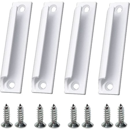 Udvendig altandørhåndtag, udvendigt dørhåndtag, terrassedørhåndtag 4 stk. hvid