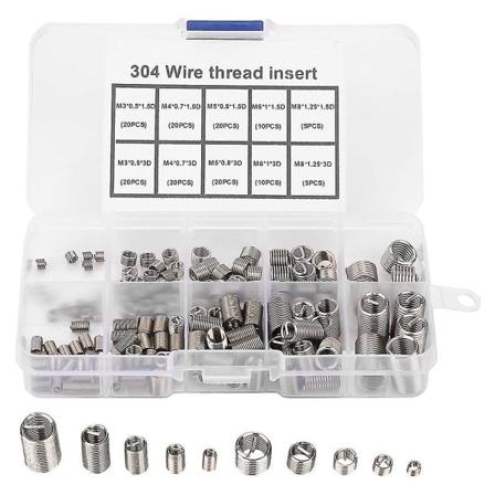 150 stk Gevindreparationsindsatser M3 M4 M5 M6 M8 Rustfrit stål Heli Coil Gevindreparation Indsæt Wire Thr (sammenfiltring)