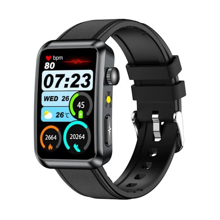 TK77 Smartwatch: EKG, Pulsmätning & Hälsoövervakning, Kompatibelt med Huawei, Samsung, APPLE, Garmin
