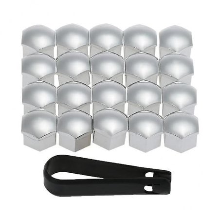 4x20kpl Universaali 17mm Pyöränmutterin Suojukset Mutterin Suojukset Ruuvin Suoja Hopea