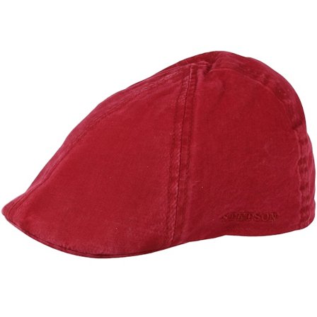 Stetson - Red flatcap Czapka Z Daszkiem - Texas Organic Cotton Burgundy Flat Cap @ Hatstore
