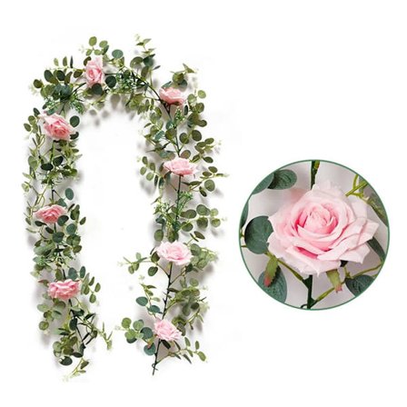 Rosegirlander girlander kunstige blomster 1,85 meter silkeblomst falsk blomst rosegirlander hengende vinbryllupsfest hagedekorasjon