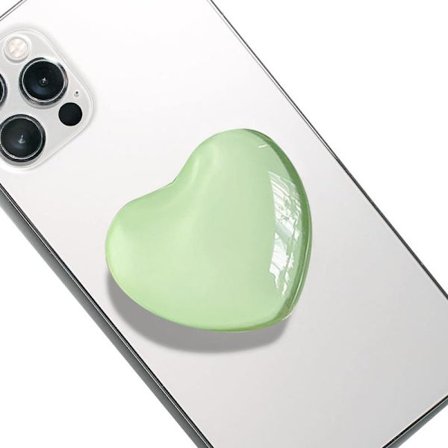 Magnetisk mobiltelefonholder, mobiltelefonglas, hjerteformet fæste, udvidelsesbasefæste, håndfri tilbehør (grøn)