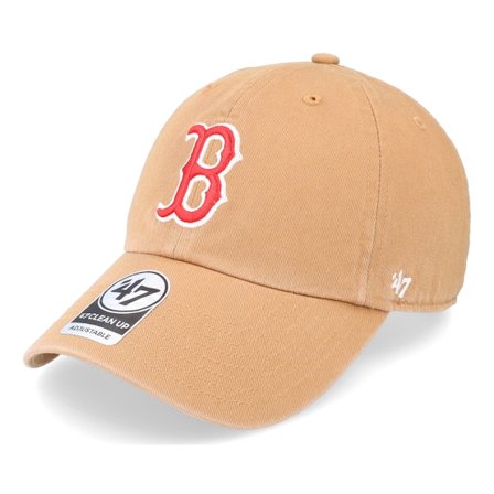 47 Brand - MLB Beige unconstructed Kasket - Boston Red Sox Mlb Clean Up Camel Dad Cap @ Hatstore