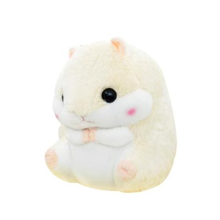 Söta plysch hamster gosedjur leksaker med filt beige