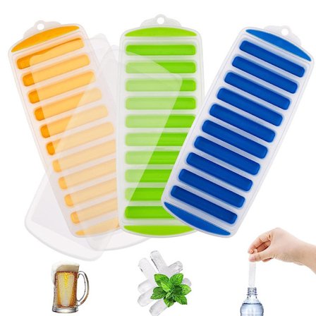 Pieces Isterningebakker Flaske Silikonebund Genanvendelige Let Frigørelse Isterninger med Aftageligt Spildsikkert Låg Fantastisk kompatibel med 