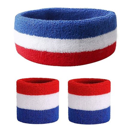 3-delars svettbandset, pannband 2 handledsskydd för män kvinnor gymträning sport pannband tennis basketboll träning fukttransporterande svett