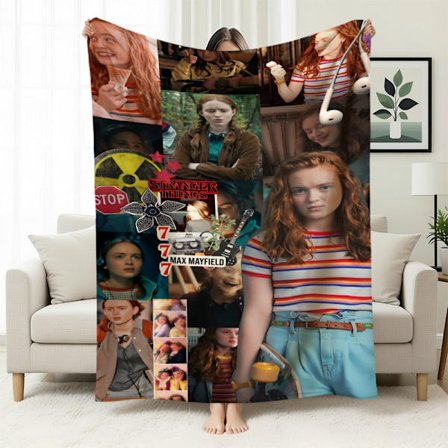 Stranger Things 5 Fleecefodrad Varm Filt, Stranger Things-tema Filt för Tupplurar, Flanellfilt, Specialtillverkad