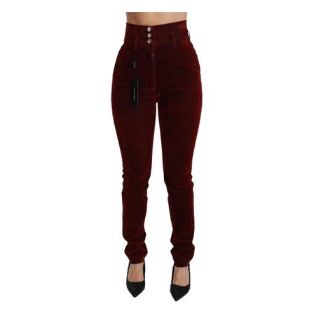 Dolce & Gabbana High Waist Stretch Slim byxor röd, Dam, Dam, Storlek: S