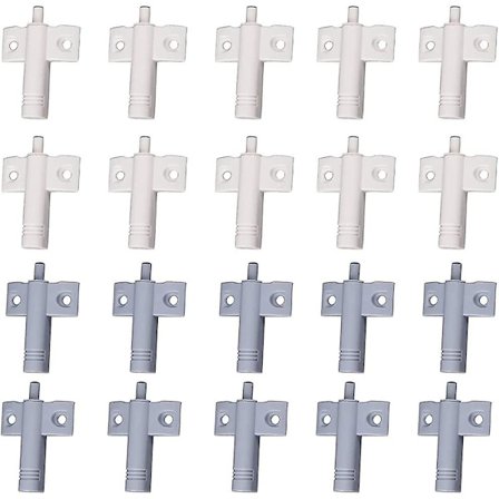 20 stk. køkkendør dæmper, skabsdør dæmper, skuffedæmper, blød og lydløs dæmper, til skab, dør (hvid+grå)