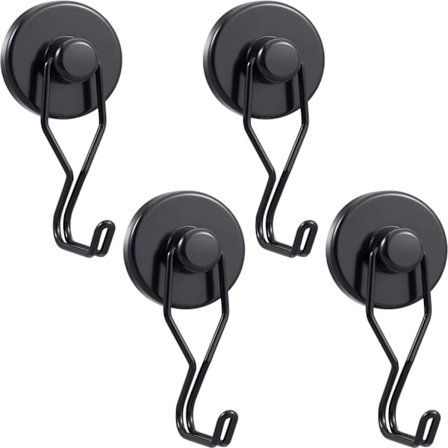 Magnetisk krok, 75 lbs kraftig neodymmagnetkrok, rustbestandig, egnet for innendørs og utendørs oppheng, kjøleskap, grill, kjøkken, nøkkelch
