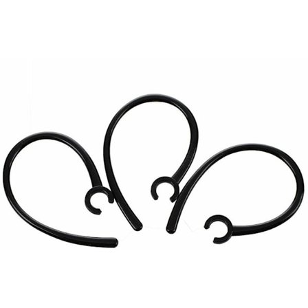 3 stk. håndfri 5,5 mm hul sort plastik ørekrog til Bluetooth-hovedtelefoner