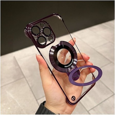 Magnetisk ramlöst case för Iphone 15 Pro Max/iphone 15 Pro med osynligt ringställ