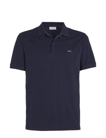 Stretch Pique Slim Button Polo Tops Polos Short-sleeved Navy Calvin Klein