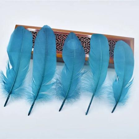20 stk. Hårde Pinde Gås Fjer Til Bryllupsdekoration Bord Midtpunkter DIY Hjem Håndarbejde Drømmfang Hat Plume Tilbehør Lake Blue feathers 20pcs
