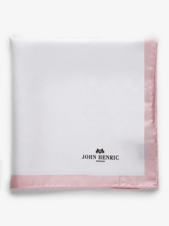 John Henric Men's Rosa & Hvit Lommetørkle Size Onesize