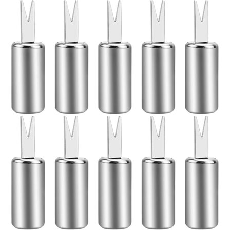 10 stk Maiskolbeholdere, Rustfritt Stål Maisgafler, Dobbel Tynn Mais Holder Mais på Kolben Ham BBQ Gaffel, Frukt Matgafler Maisgafler Spidd