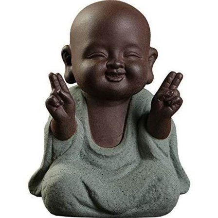 Keramisk liten söt Buddha-staty munkfigur kreativ baby