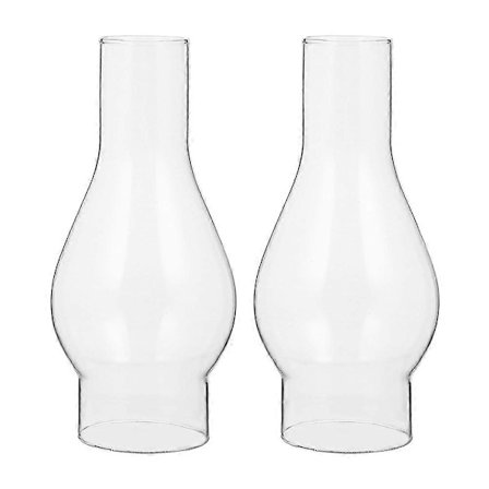 2 st Utsökta Ersättnings Glass Fotogenlampskärmar Klar Glass Lampskärm Lampglas-FD-
