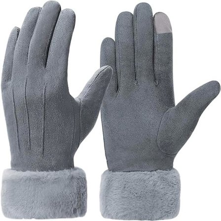 Damer Touchscreen Handsker - Vintervarme Touchscreen Handsker Damer Termiske Handsker Pelsmanchet Fuld Finger Vanter til Kvinder Piger Texti