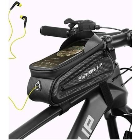 Cykelrammetaske - VOLY - Vandtæt - Touchscreen-kompatibel - 3 nylonløkker - til 7" telefon