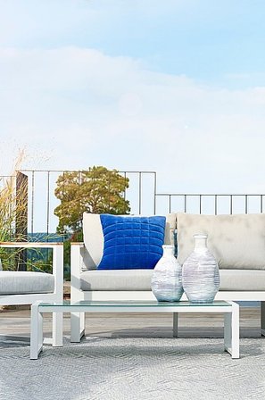 Jotex - Soffbord 60x118 Cm Aluminium - Glas Vit PAROS - Köp Utesoffbord hos Jotex