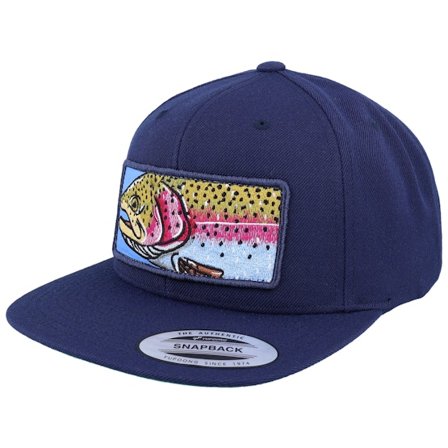 Skillfish - Blauw snapback Cap - Big Rainbow Trout Box Classic Navy Snapback @ Hatstore