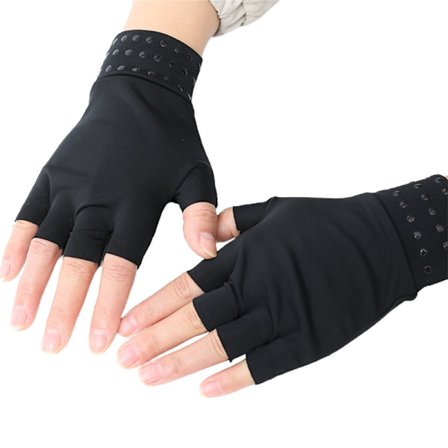 Kompresjonshansker Halvfingre Treningshansker Lette Pustende Sklisikre Halvhansker For Fitness Black Dot One Size