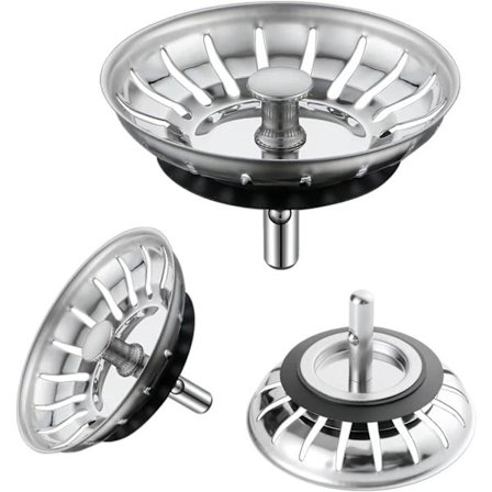 Køkkenvask Filterprop, Universal Køkkenvask Filter (Dia: 79mm), Vask Siprop med 20 Huller, Kompatibel med Blanco 125590 (3 Pakker)