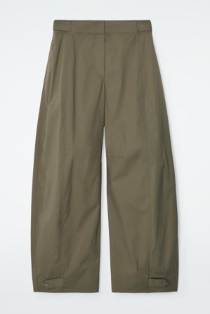 COS Women's Barrel-Leg Utility Trousers in Green