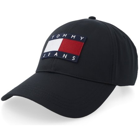 Tommy Hilfiger - Zwart unconstructed Cap - Tjm Archive Cap Black Dad Cap @ Hatstore
